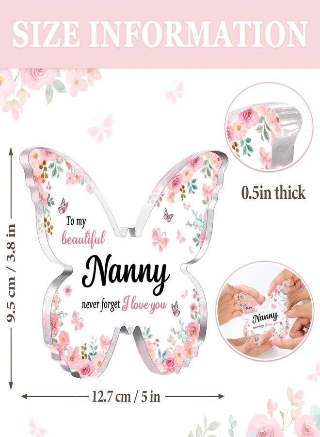 GiftyTrove Unique Nanny Gifts, 5x3.8x0.5 Inch Butterfly-Shaped Acrylic Plaque Decor, Mothers Day Thanksgiving Day Birthday Christmas Gift for Nanny - Image 5